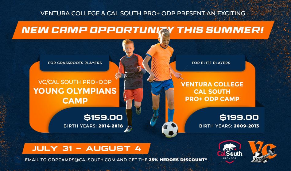 Cal South PRO+ ODP & Ventura College Launch Brand New Soccer Camp This