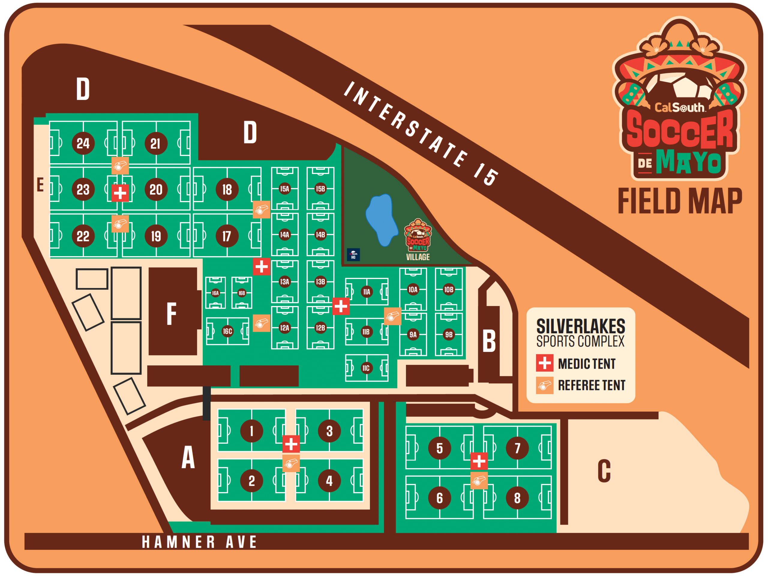 Soccer de Mayo 2026 Field Map