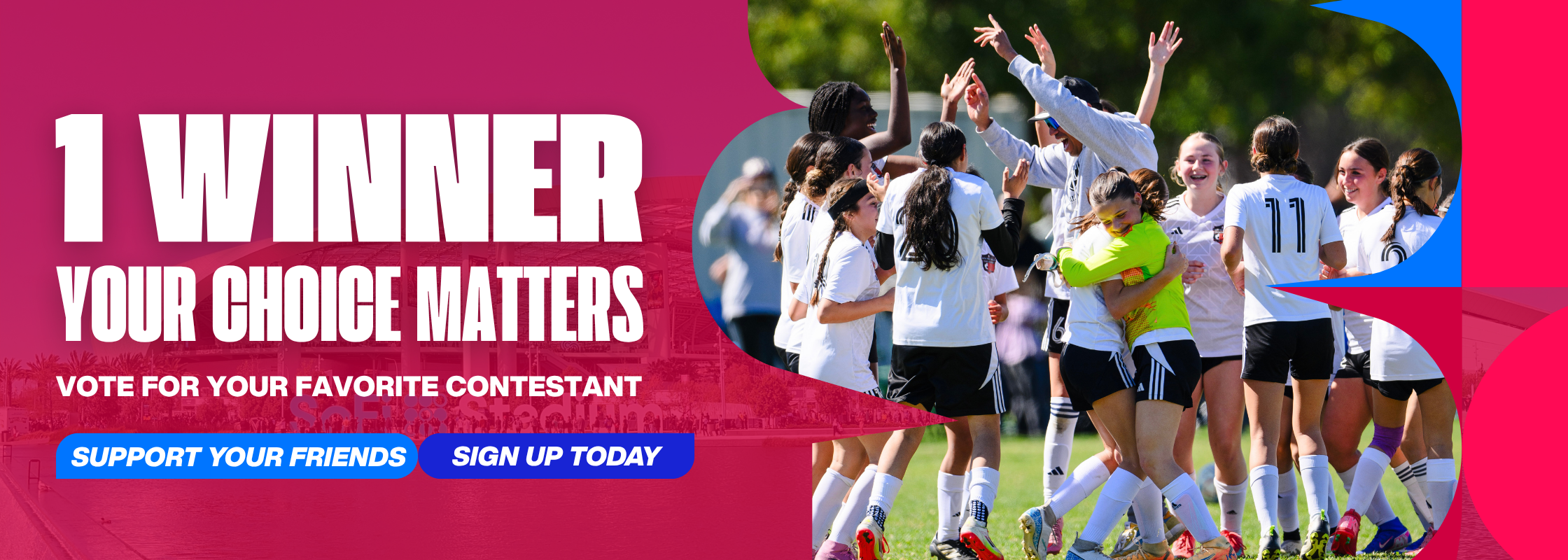Vote for contestants banner